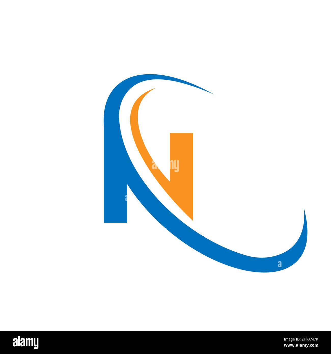 N Logo-Design, anfängliche N Logo-Vorlage. Kreatives und modernes N-Letter-Logo-Design Stock Vektor