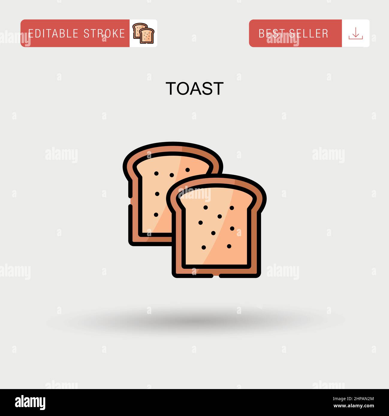 Einfaches Vektorsymbol „Toast“. Stock Vektor