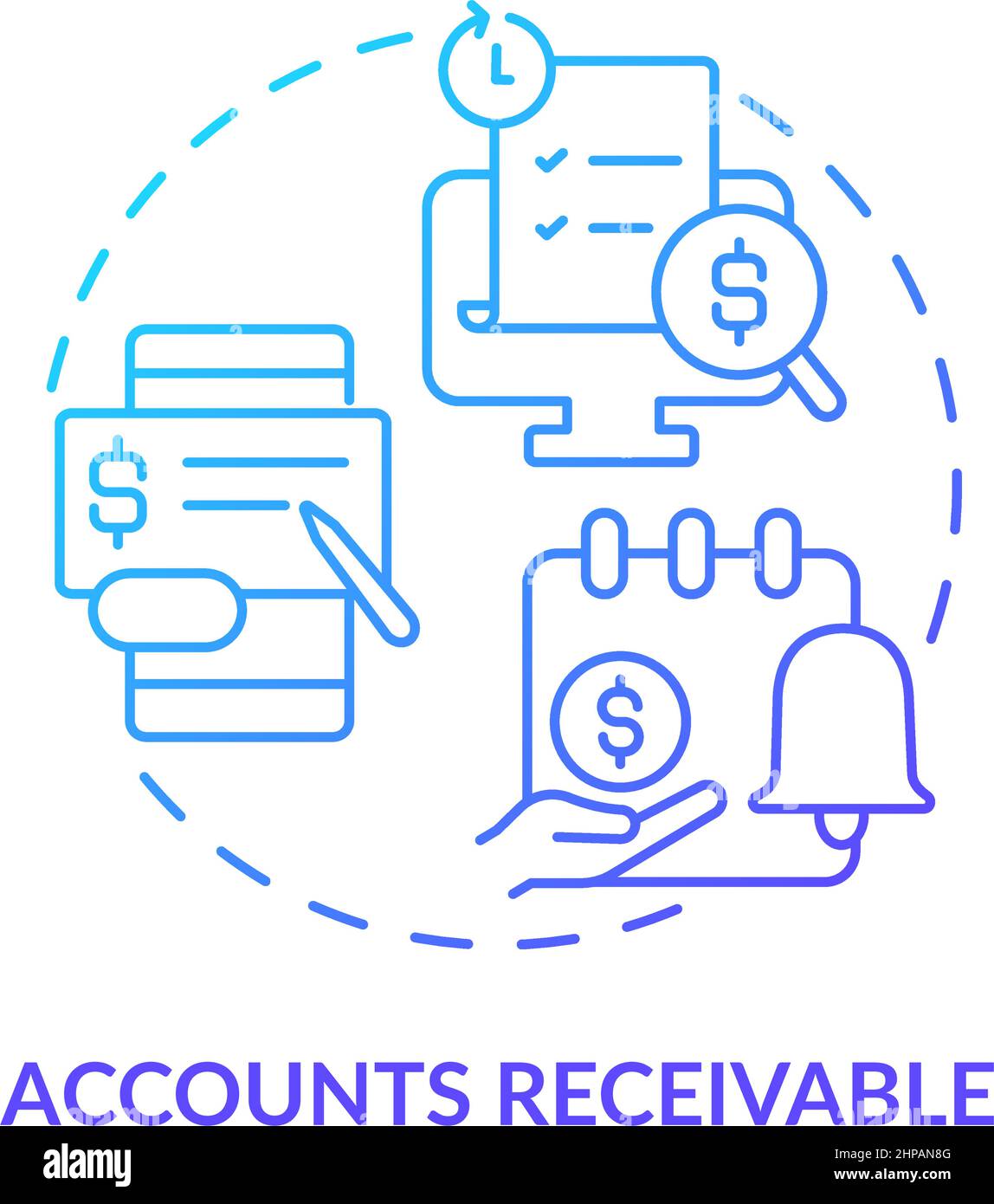 Blaues Gradientenkonzept für Debitoren Stock Vektor