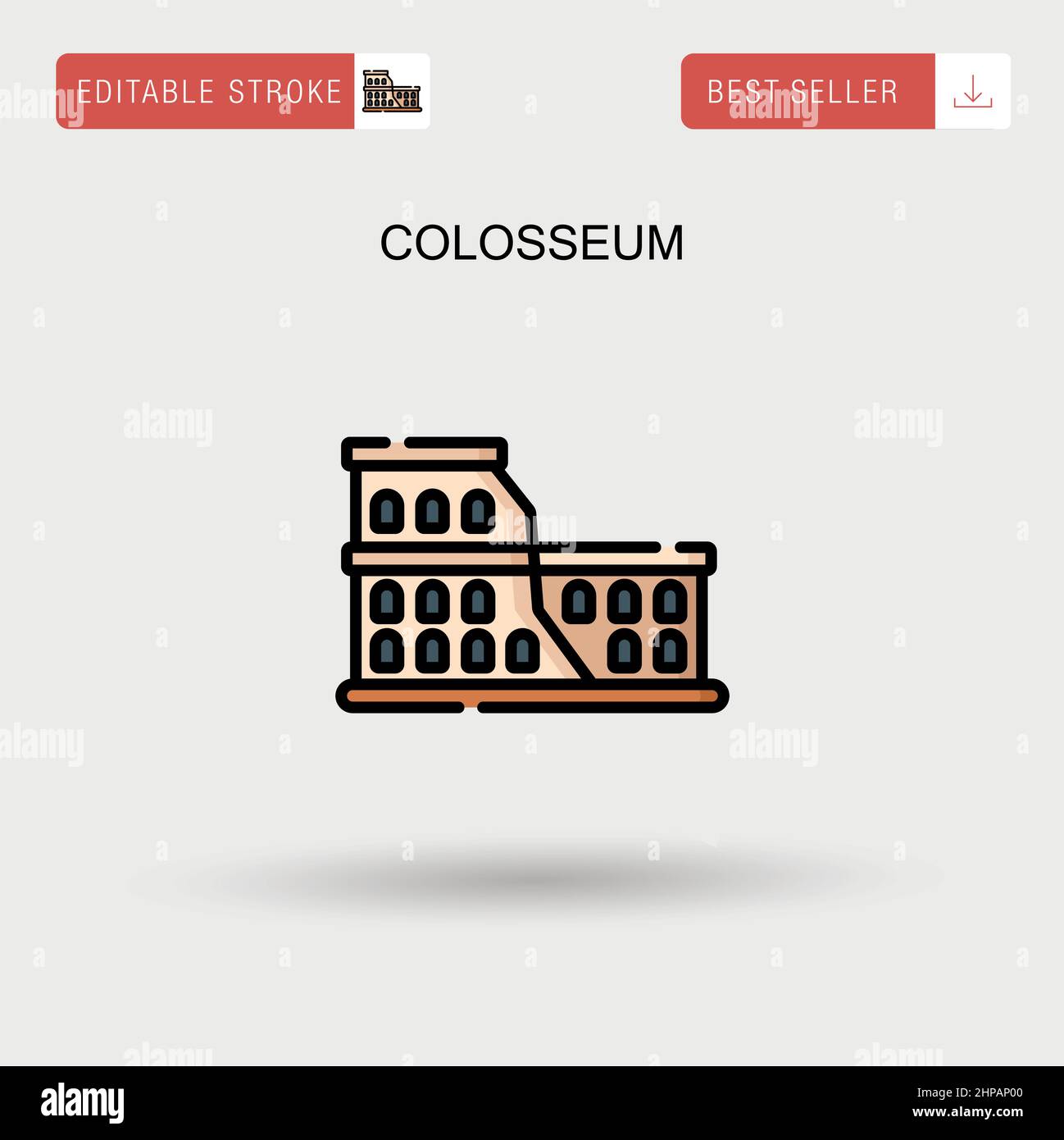 Einfaches Vektorsymbol Colosseum. Stock Vektor