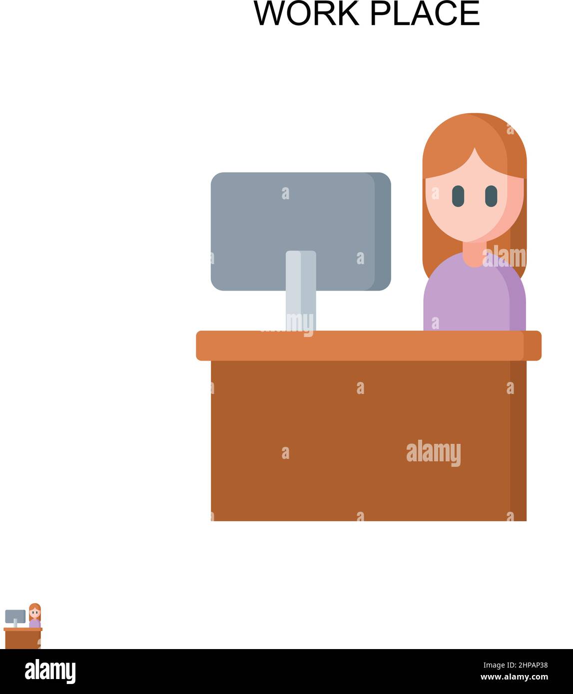 Einfaches Vektorsymbol „Arbeitsplatz“. Illustration Symbol Design-Vorlage für Web mobile UI-Element. Stock Vektor Einfaches Vektorsymbol „Arbeitsplatz“. Illustration Symbol Design-Vorlage für Web mobile UI-Element. Stock Vektor