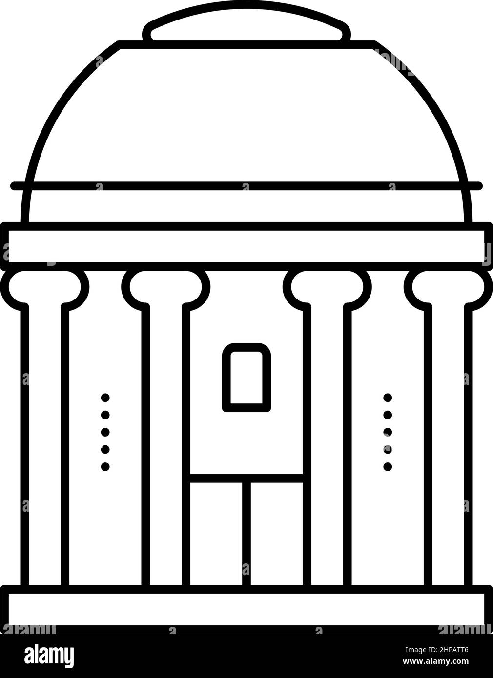 Kapelle Gebäude Linie Symbol Vektor isoliert Illustration Stock Vektor