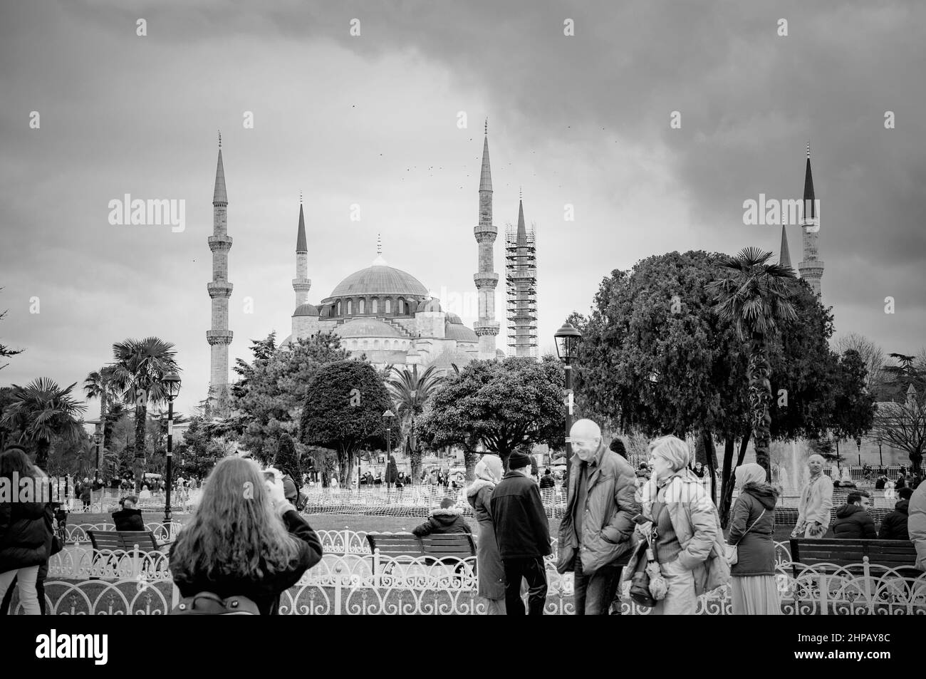 ISTANBUL, TYRKEY. 7. JANUAR 2022 Blaue Moschee Panoramablick Stockfoto