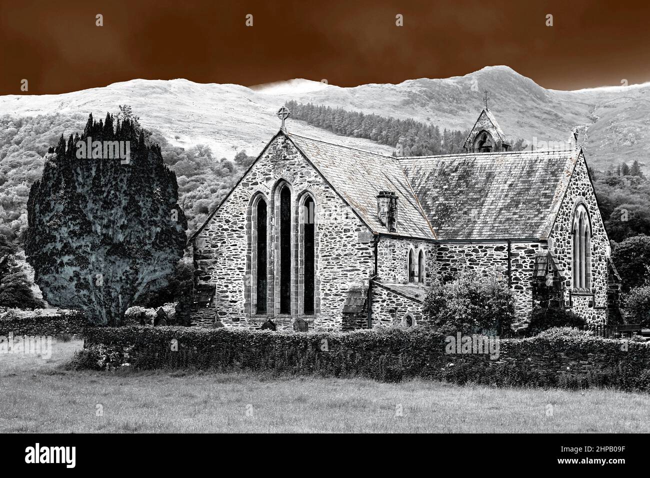 St Mary's Church, Beddgelert, Gwynedd, Wales Stockfoto