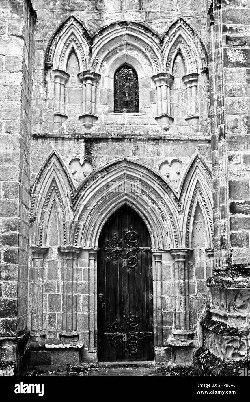 Gotische Bogengänge, Bolton Abbey, North Yorkshire Stockfoto