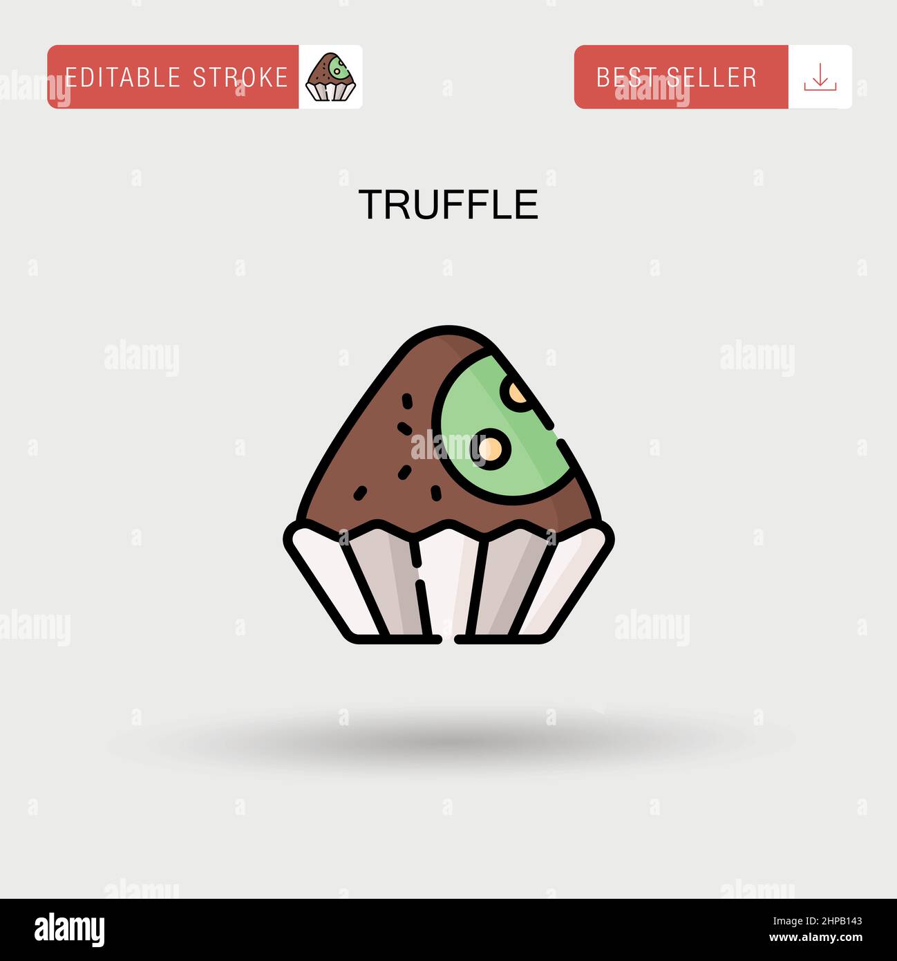Einfaches Vektor-Symbol für Trüffel. Stock Vektor