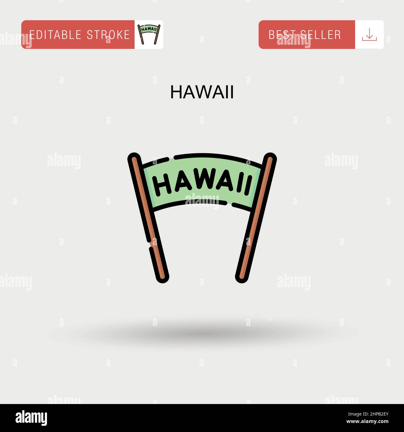 Hawaii einfaches Vektor-Symbol. Stock Vektor