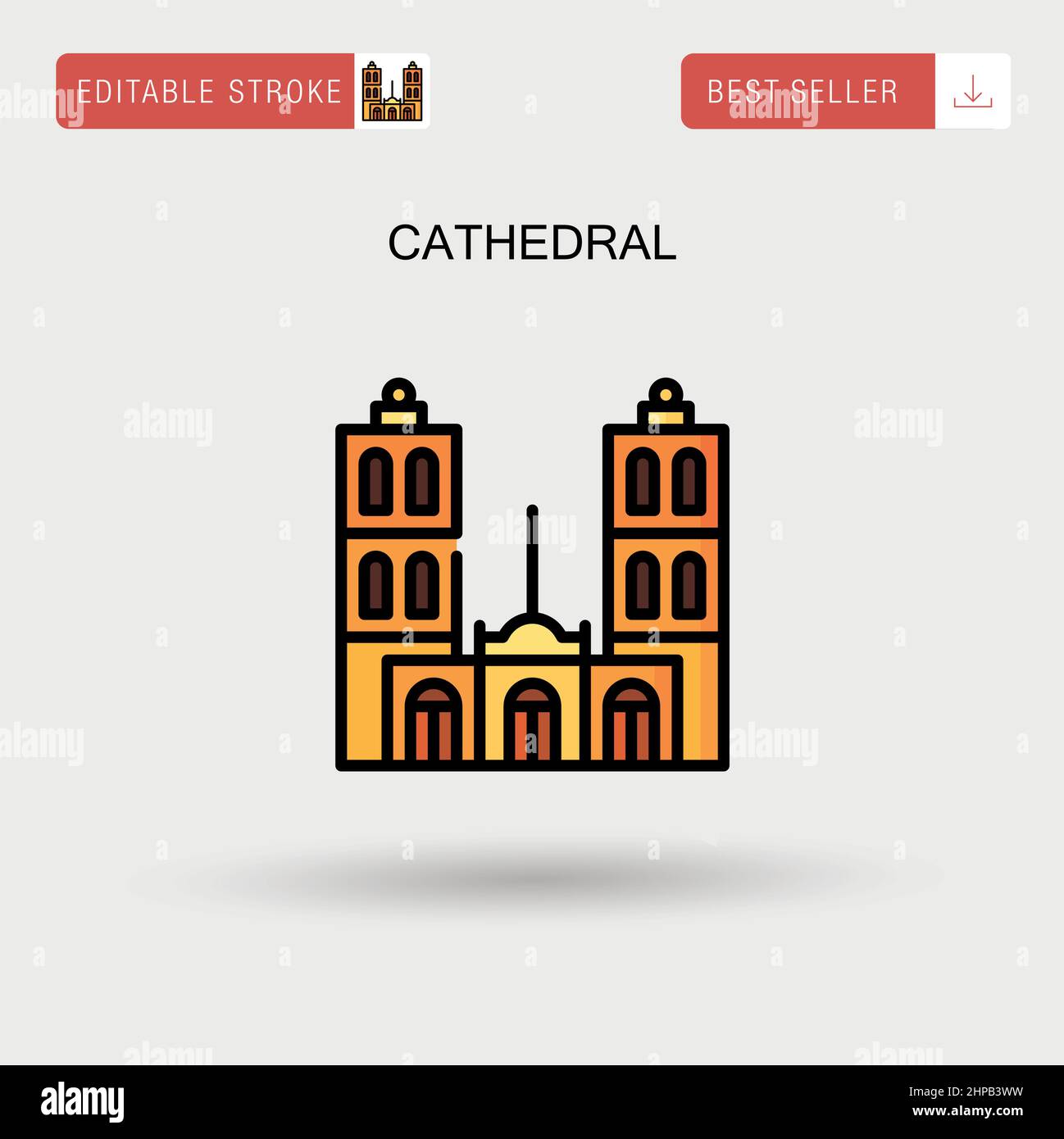 Kathedrale einfaches Vektor-Symbol. Stock Vektor