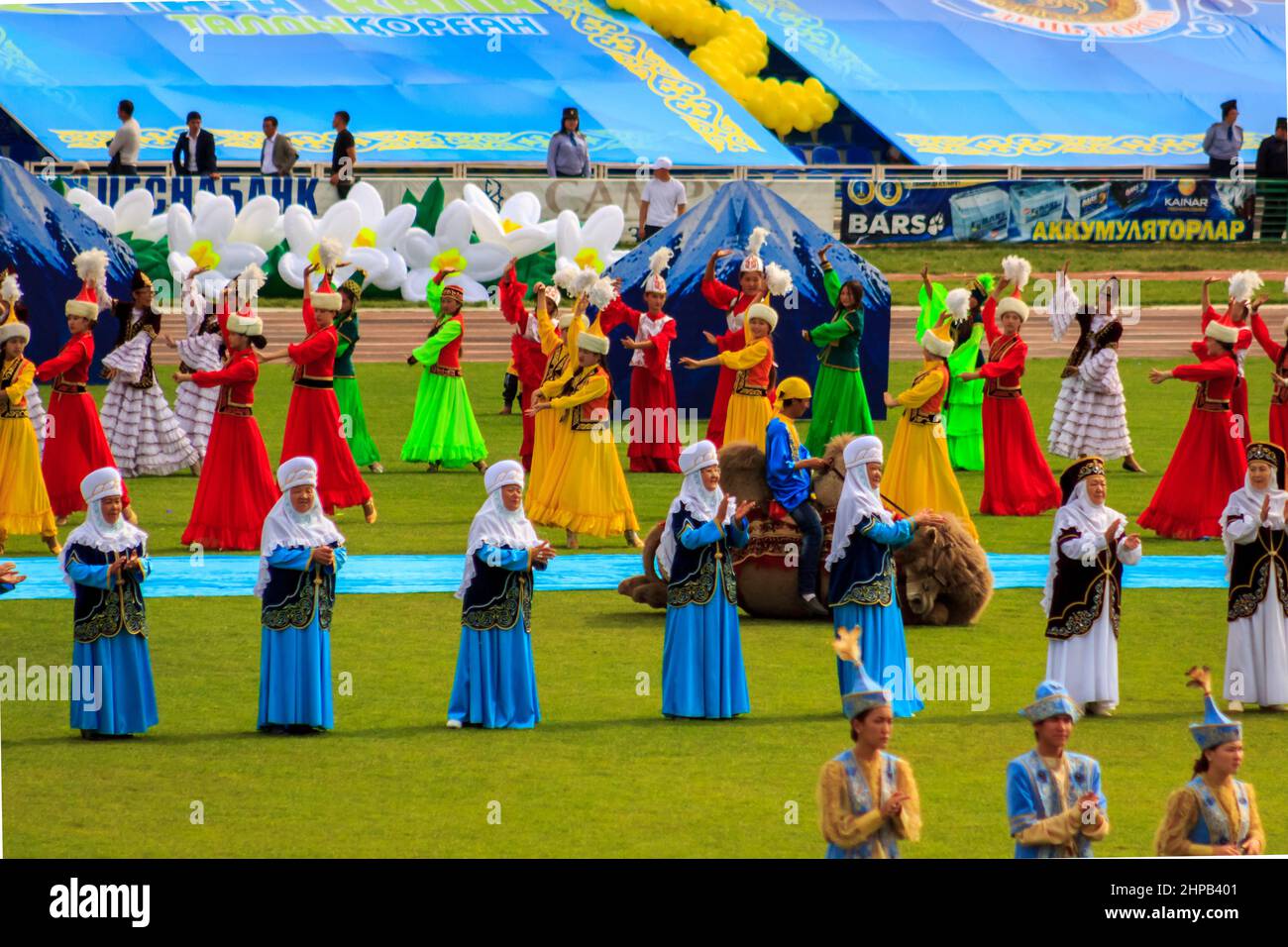 Taldykorgan Stadtfest, bunte kulturelle Feier Stockfoto