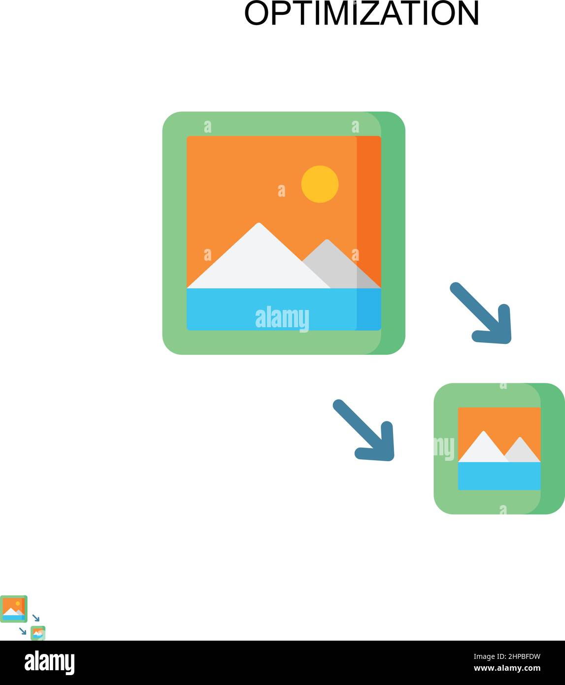Einfaches Vektorsymbol für die Optimierung. Illustration Symbol Design-Vorlage für Web mobile UI-Element. Stock Vektor