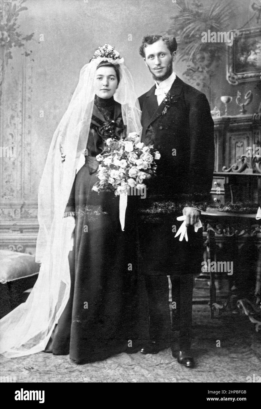 Brautpaar, um 1905, Deutschland Stockfoto