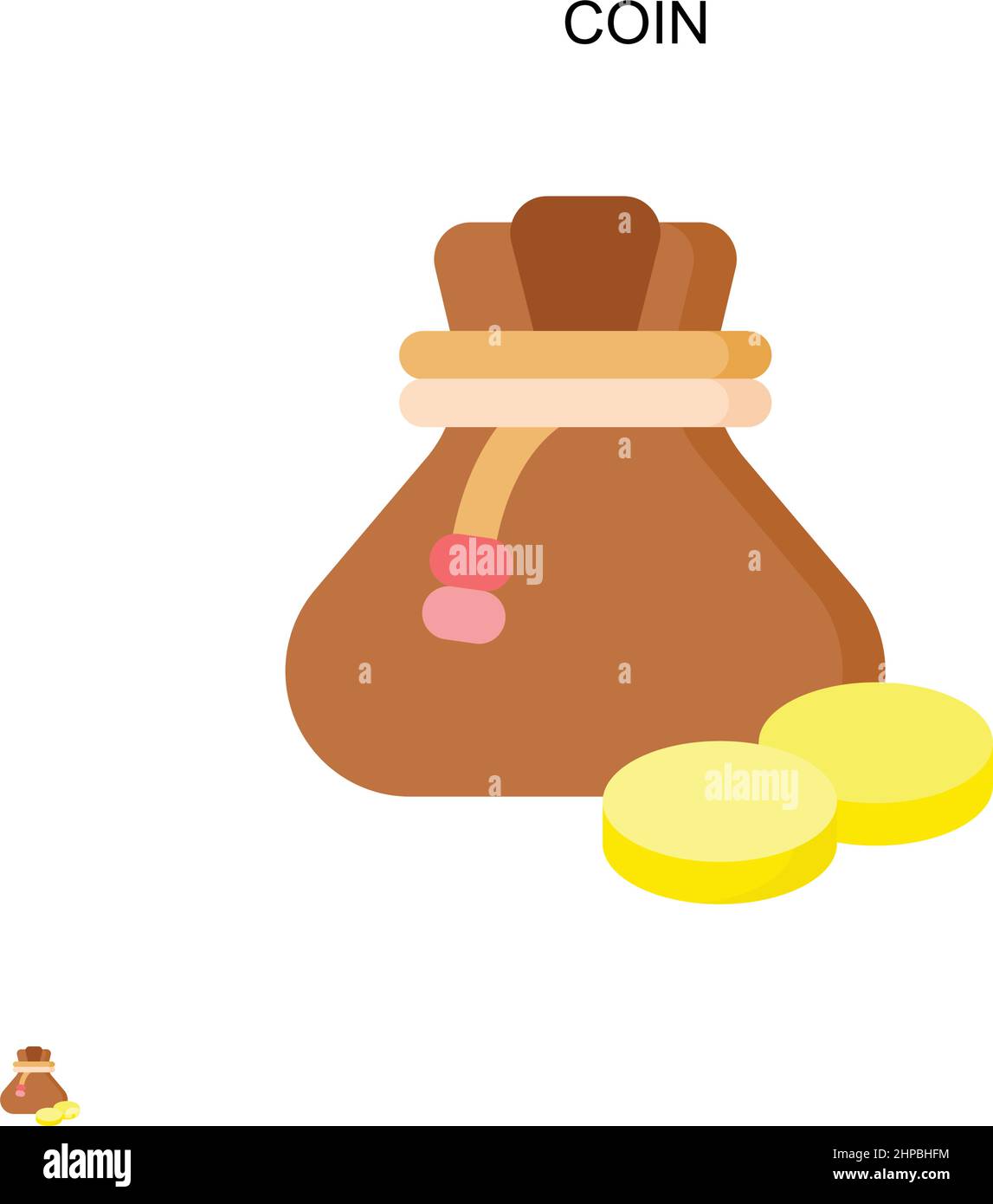 Einfaches Vektor-Symbol für Münzen. Illustration Symbol Design-Vorlage für Web mobile UI-Element. Stock Vektor