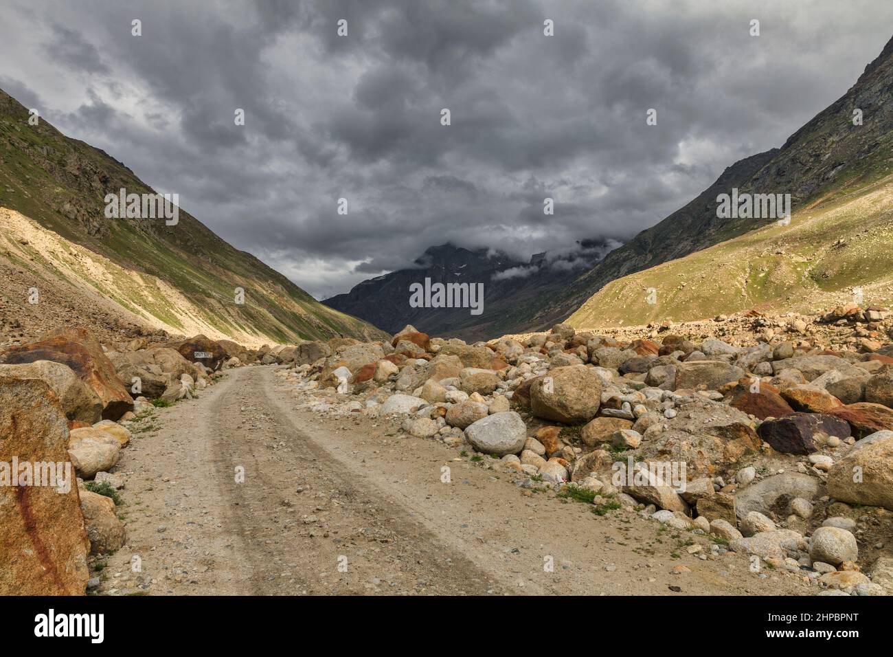 Schöne Landschaft gesehen auf Manali Kaza Road, Himachal Pradesh, Indien Stockfoto