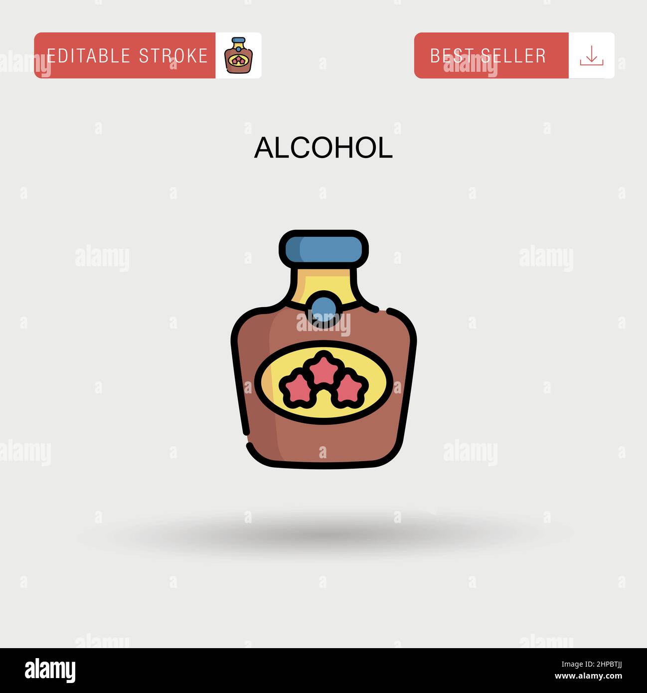 Einfaches Vektor-Symbol für Alkohol. Stock Vektor