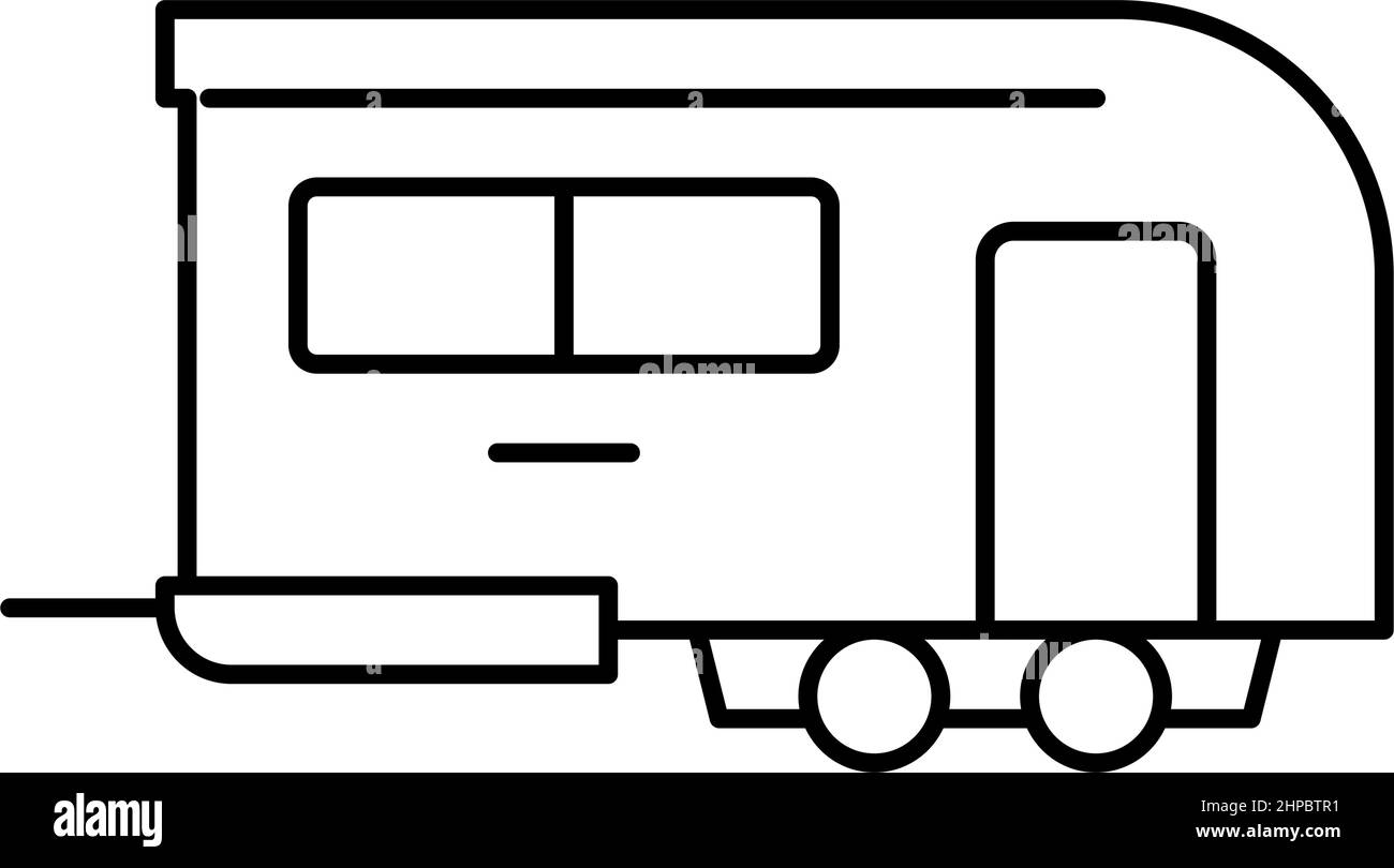 Abbildung des Symbols für Camper Trailer Line Stock Vektor