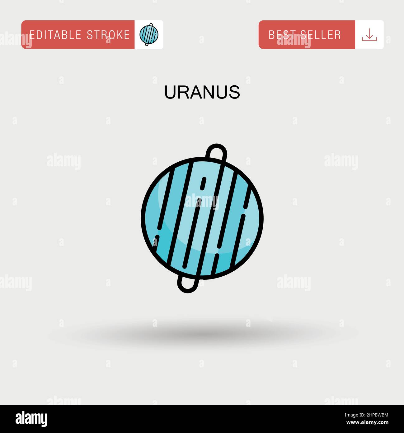 Einfaches Vektorsymbol Uranus. Stock Vektor
