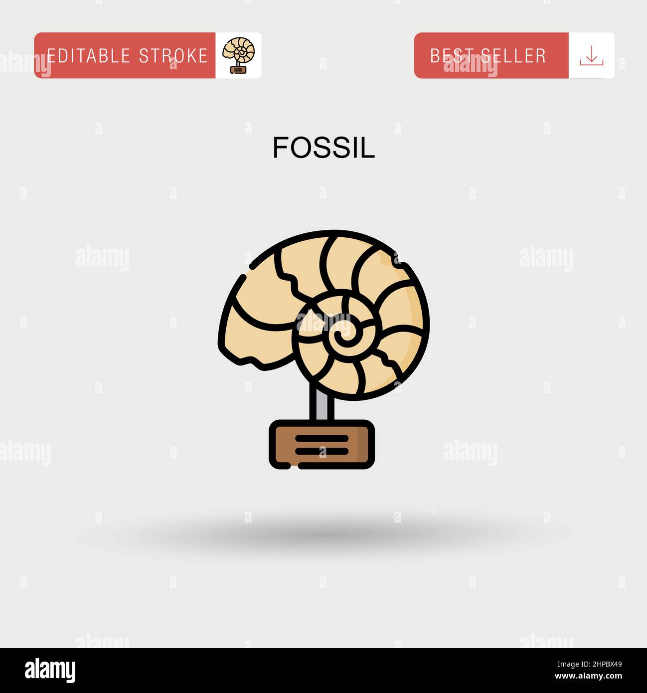 Fossil einfaches Vektor-Symbol. Stock Vektor