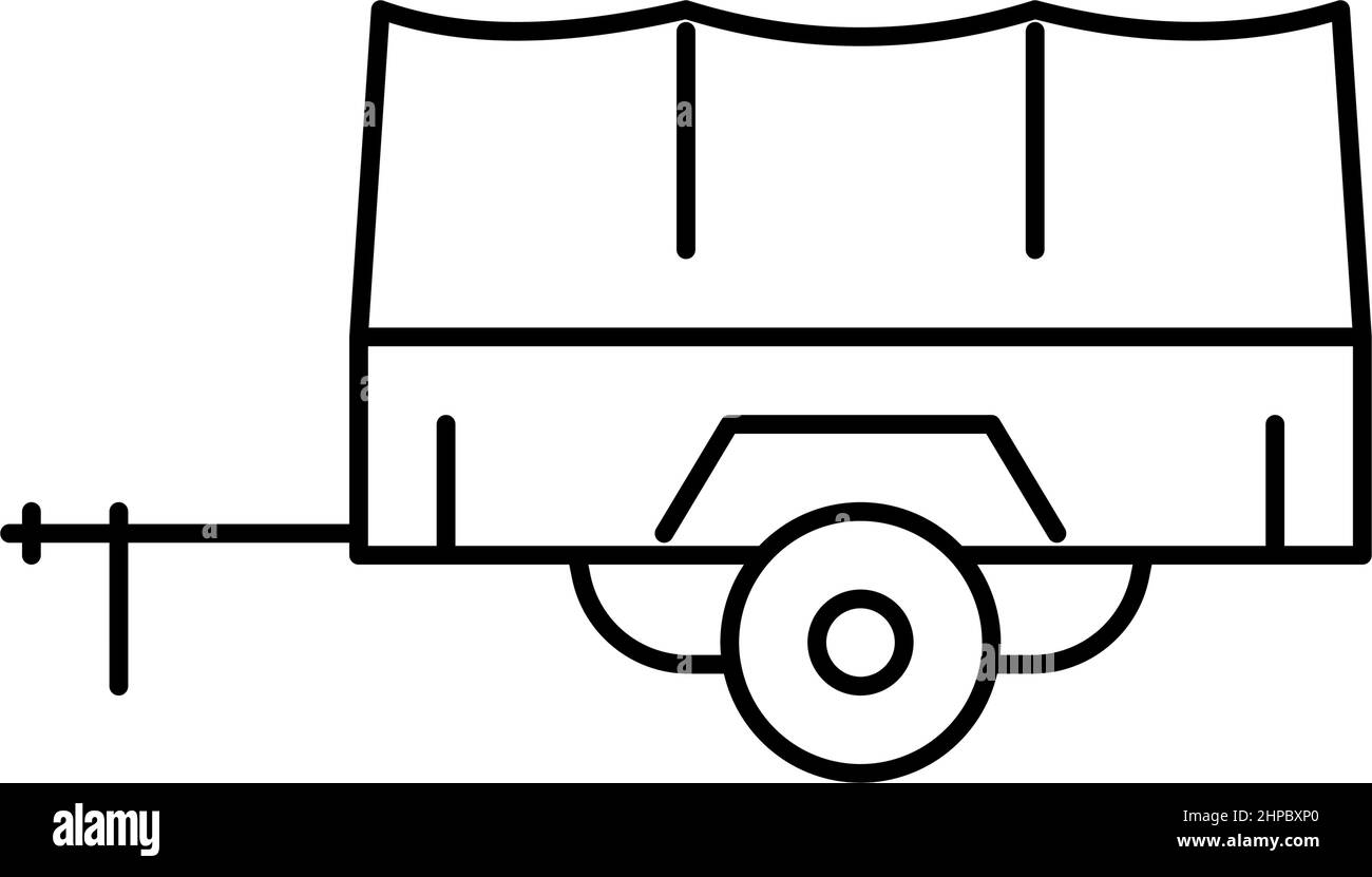 Transport Anhänger Linie Symbol Vektor Illustration Stock Vektor