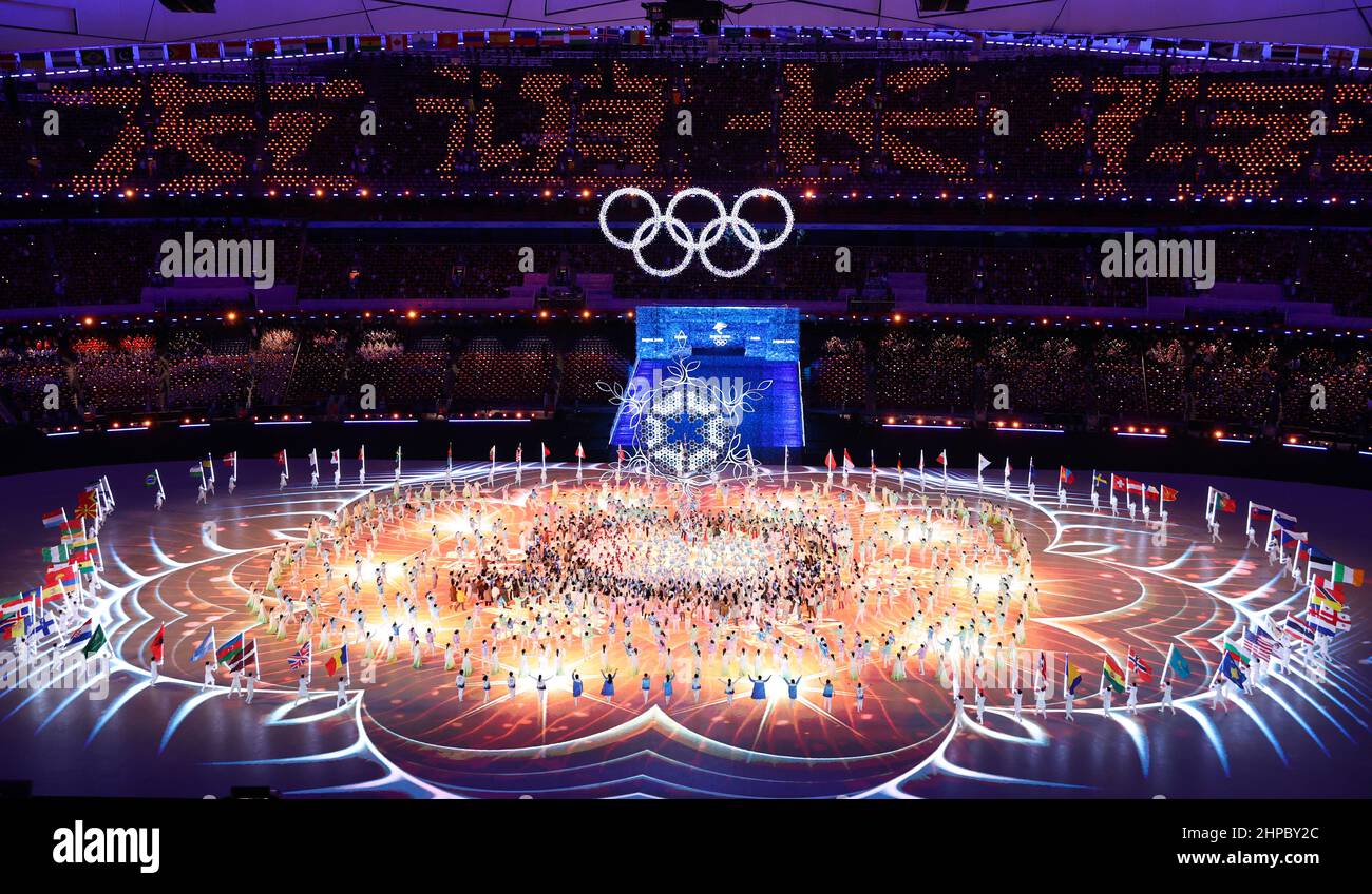 Peking, China. 20th. Februar 2022. Aufführung bei der