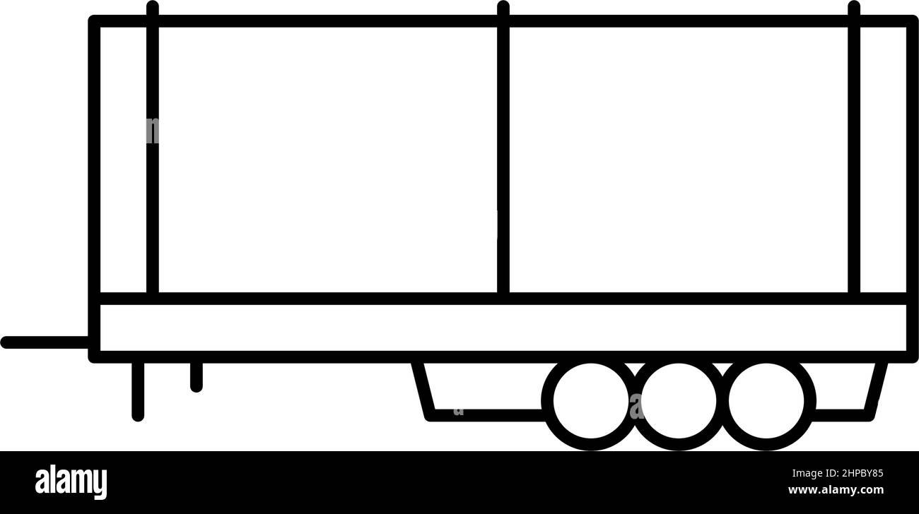Abbildung des Symbols für LKW-Anhängerlinie Stock Vektor