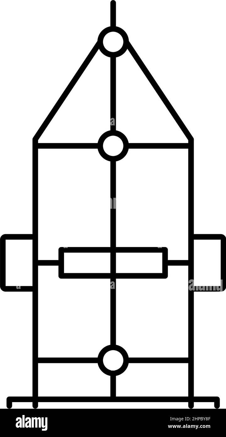Vektorgrafik für Symbole der Wagentrailer-Linie Stock Vektor