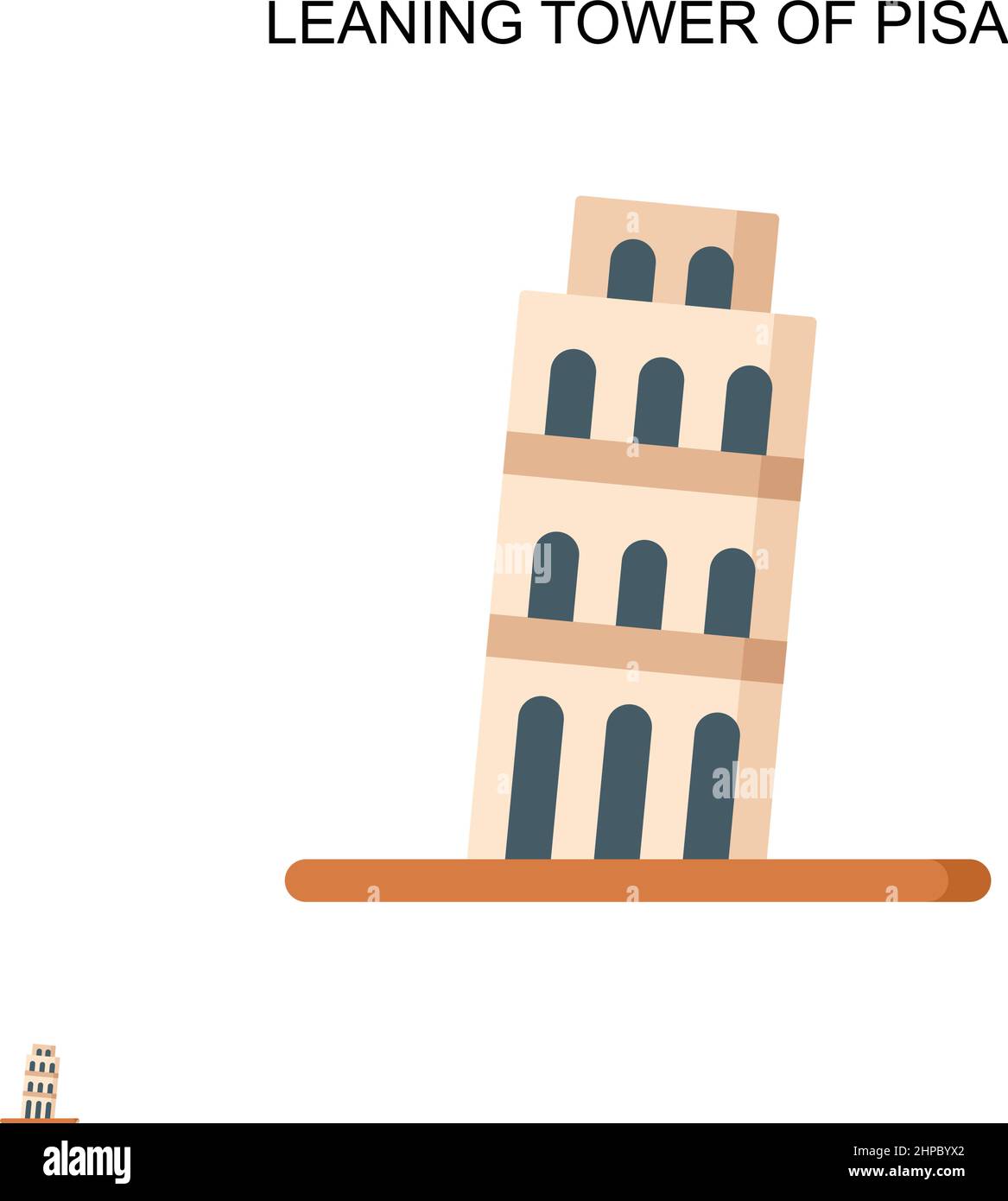 Schiefer Turm von pisa einfache Vektor-Symbol. Illustration Symbol Design-Vorlage für Web mobile UI-Element. Stock Vektor
