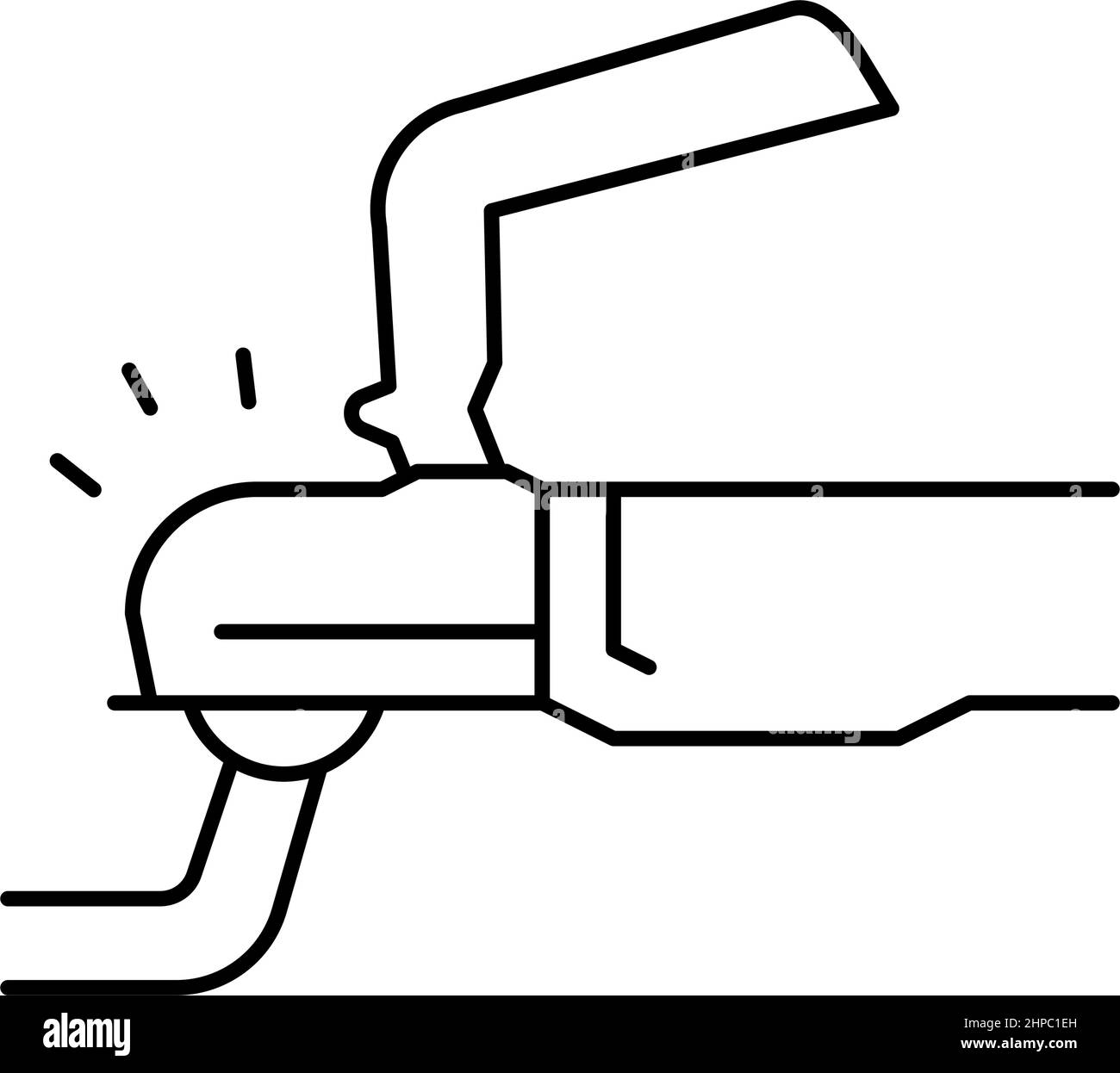 Kupplung Anhänger mit Auto Linie Symbol Vektor-Illustration Stock Vektor
