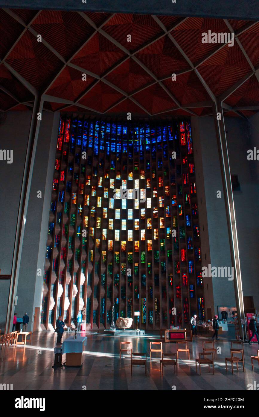 Ostfenster der Coventry Cathedral Stockfoto