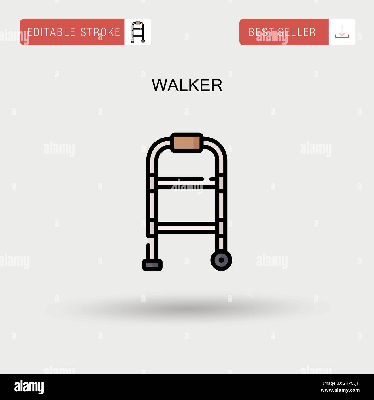 Einfaches Vektorsymbol Walker. Stock Vektor