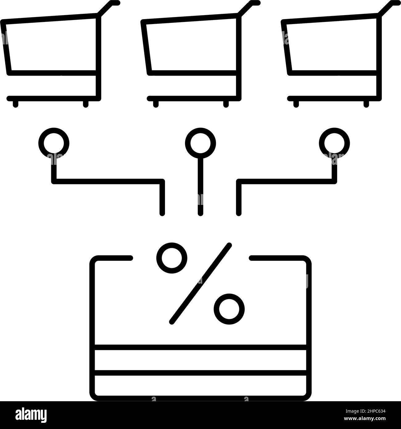 Vektorgrafik für die Linie der Rabattkarte Stock Vektor