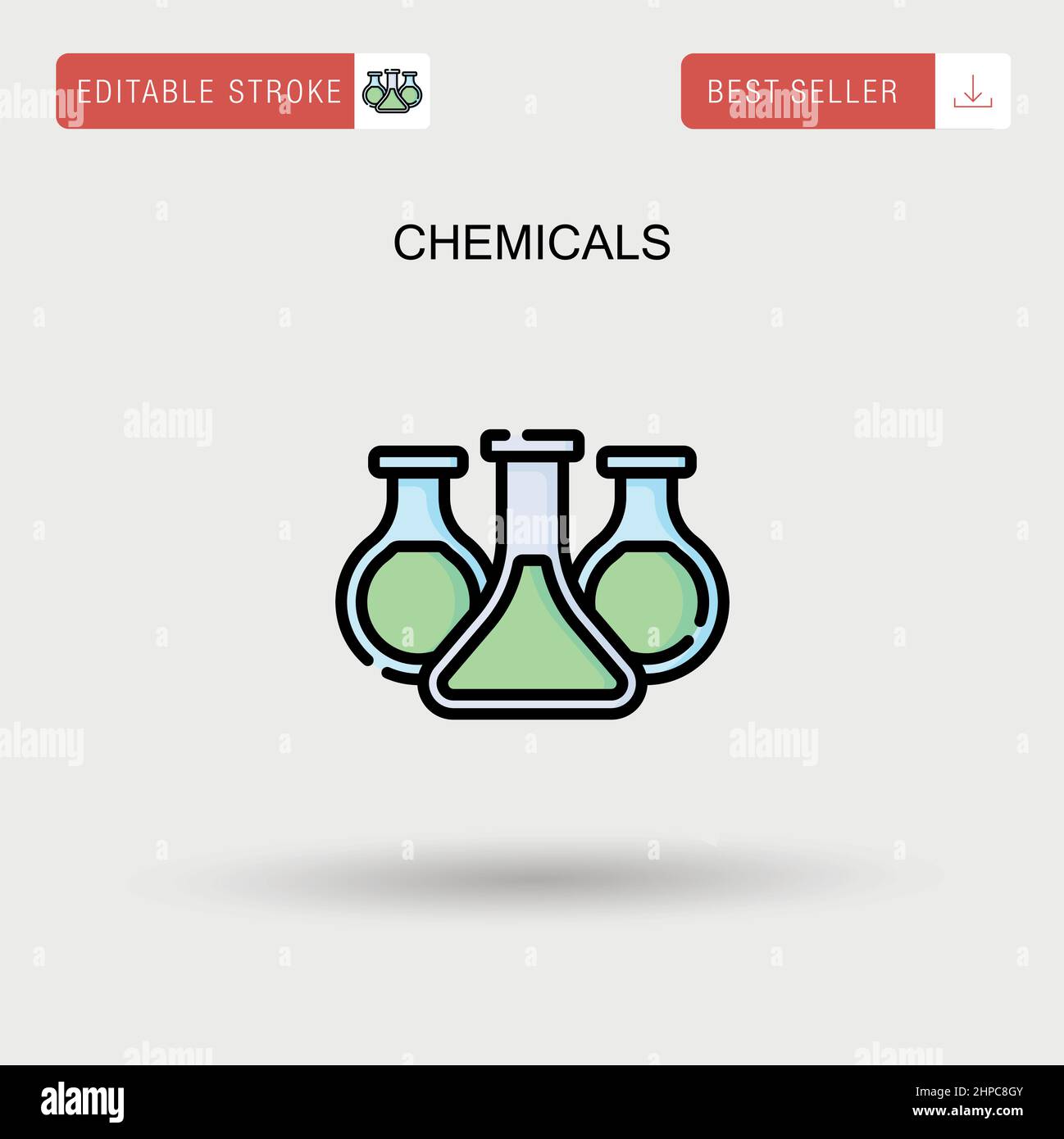 Einfaches Vektorsymbol für Chemikalien. Stock Vektor