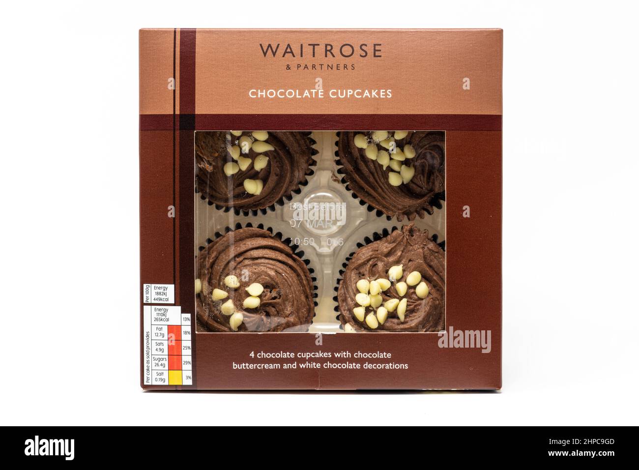 Cupcakes aus Waitrose-Schokolade Stockfoto