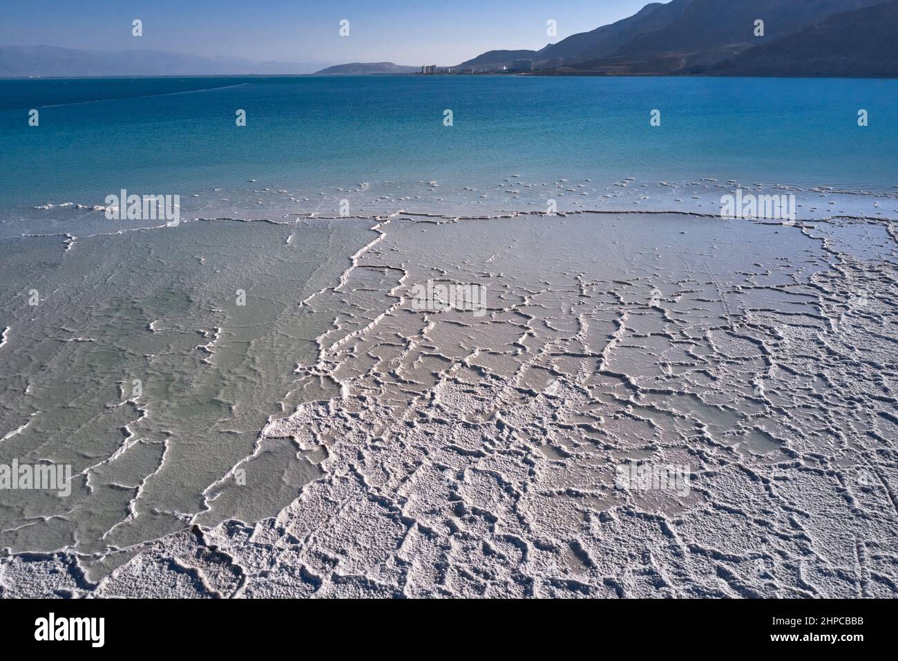 Einzigartige Muster des Toten Meeres, Israel. Luftaufnahmen Stockfoto