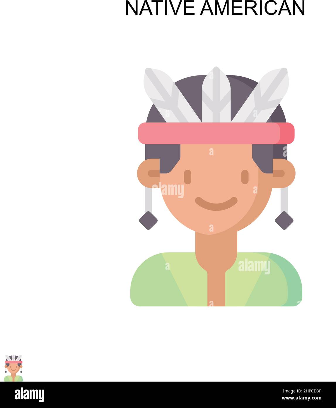 Einfaches Vektor-Symbol für die amerikanischen Ureinwohner. Illustration Symbol Design-Vorlage für Web mobile UI-Element. Stock Vektor