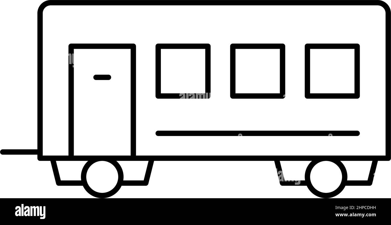 Abbildung des Symbols für die Linie des Anhängers für den Personentransport Stock Vektor