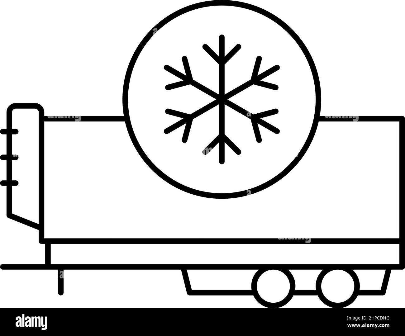 Abbildung des Symbols der Anhängerlinie für Kühlschränke Stock Vektor