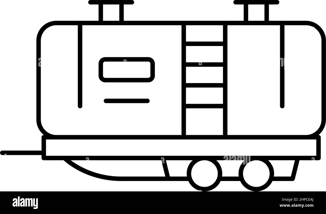 Abbildung des Symbols für die Linie des Benzintransportes Stock Vektor