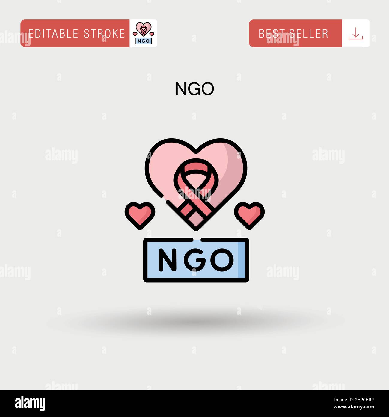 Einfaches NGO-Vektorsymbol. Stock Vektor