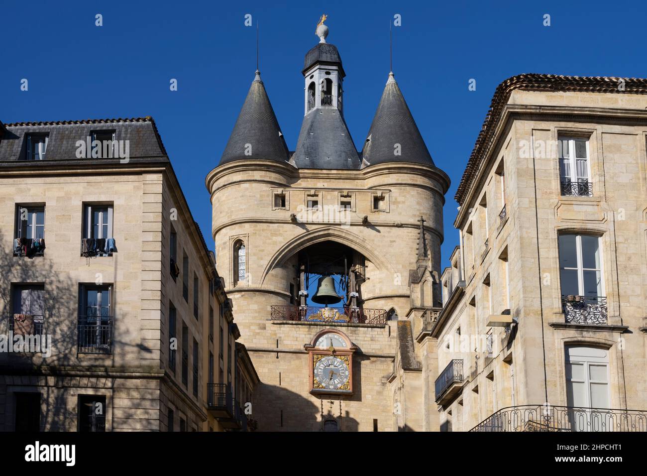 Berühmter Glockenturm in Bordeaux Stadt in Frankreich, Europa Stockfoto