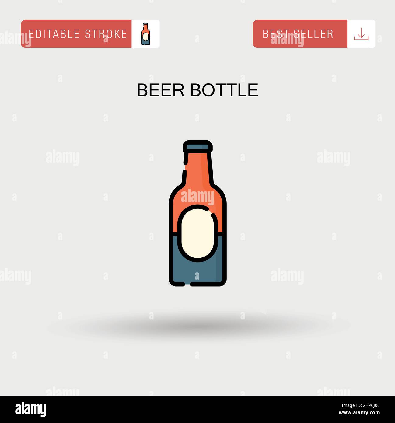Einfaches Vektorsymbol für Bierflaschen. Stock Vektor