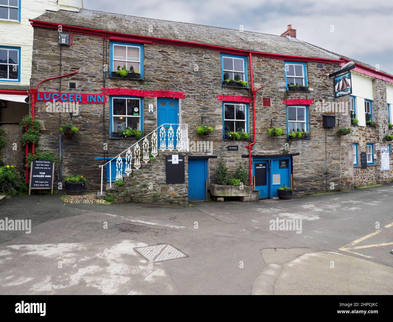 The Lugger Inn, Polruan, Cornwall, Großbritannien Stockfoto