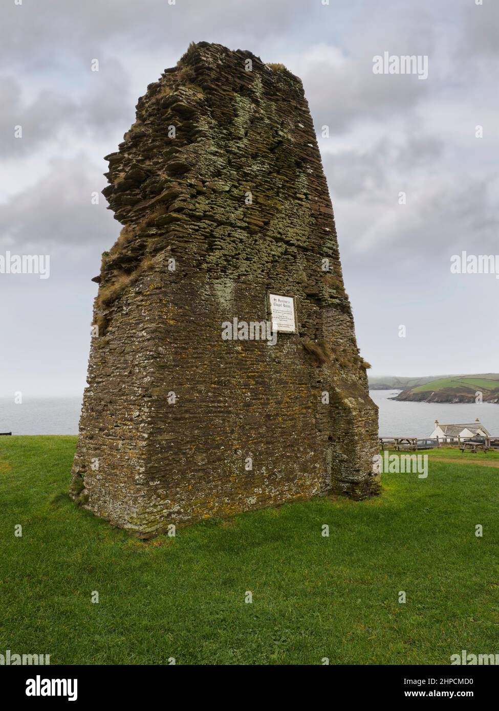 Überreste der St. Saviour's Chapel, Polruan, Cornwall, Großbritannien Stockfoto