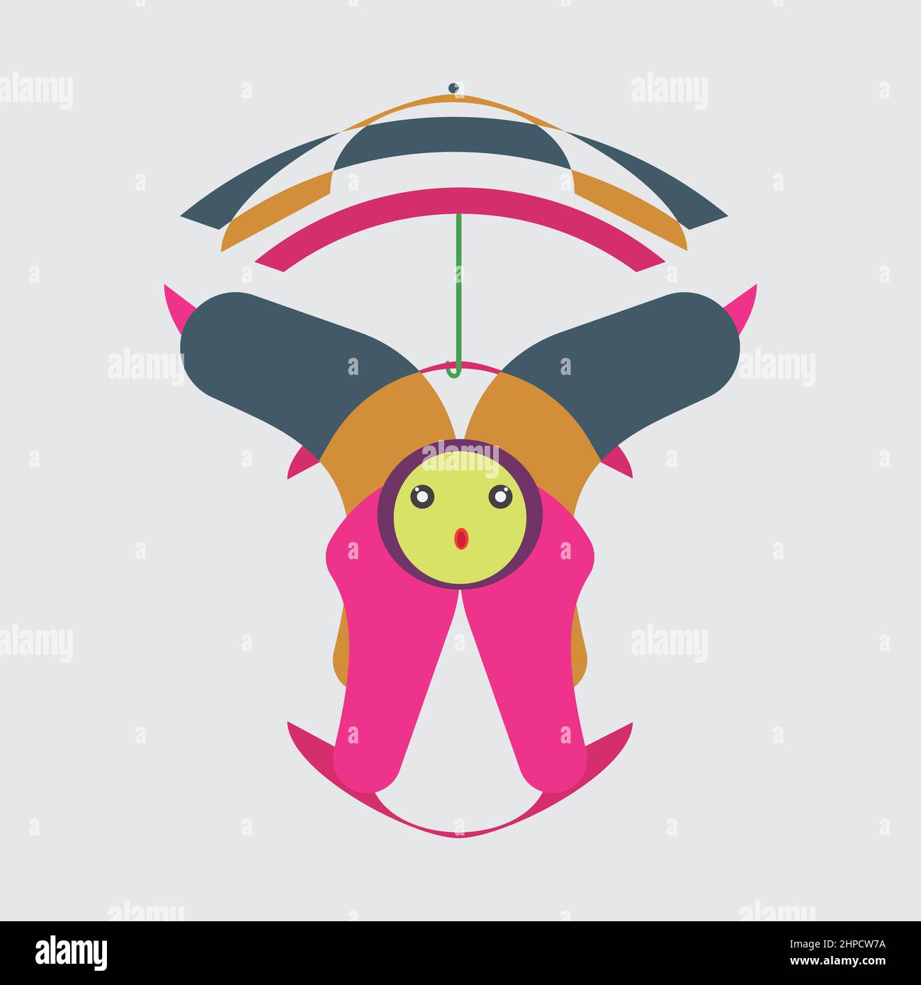 Hängen mit Regenschirm lustig und niedlich Vektor-Design Stock Vektor