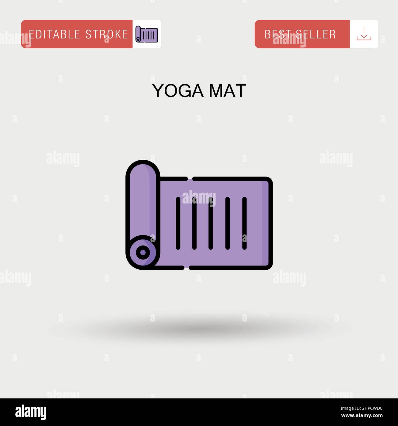 Yoga Matte einfaches Vektor-Symbol. Stock Vektor