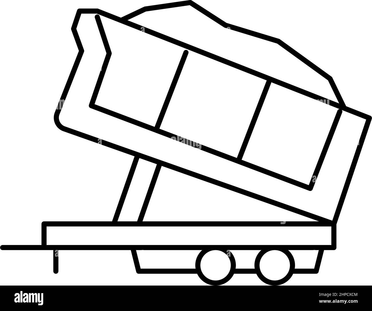 Sand Transport Anhänger Linie Symbol Vektor Illustration Stock Vektor