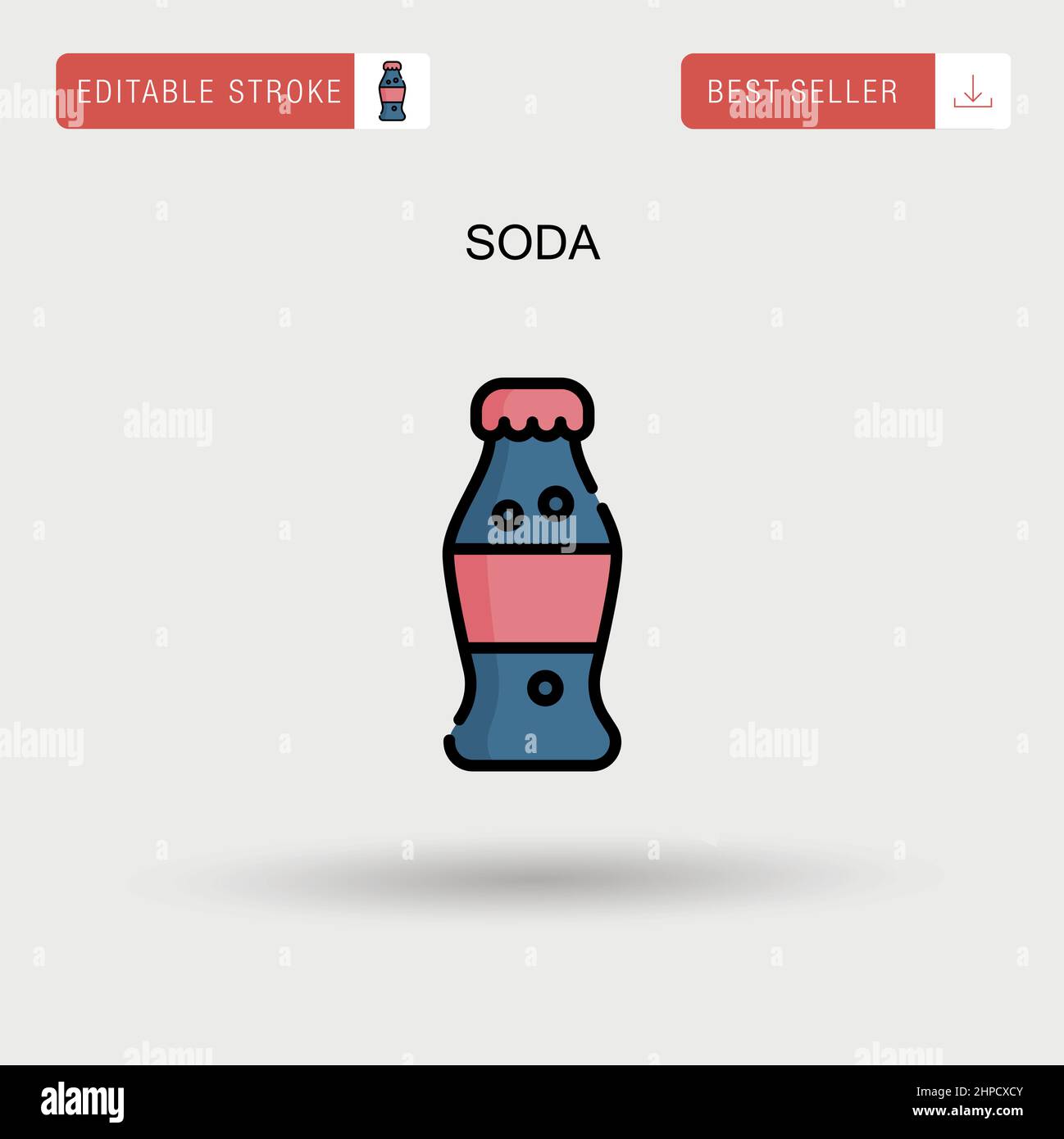 Einfaches Vektorsymbol für Soda. Stock Vektor