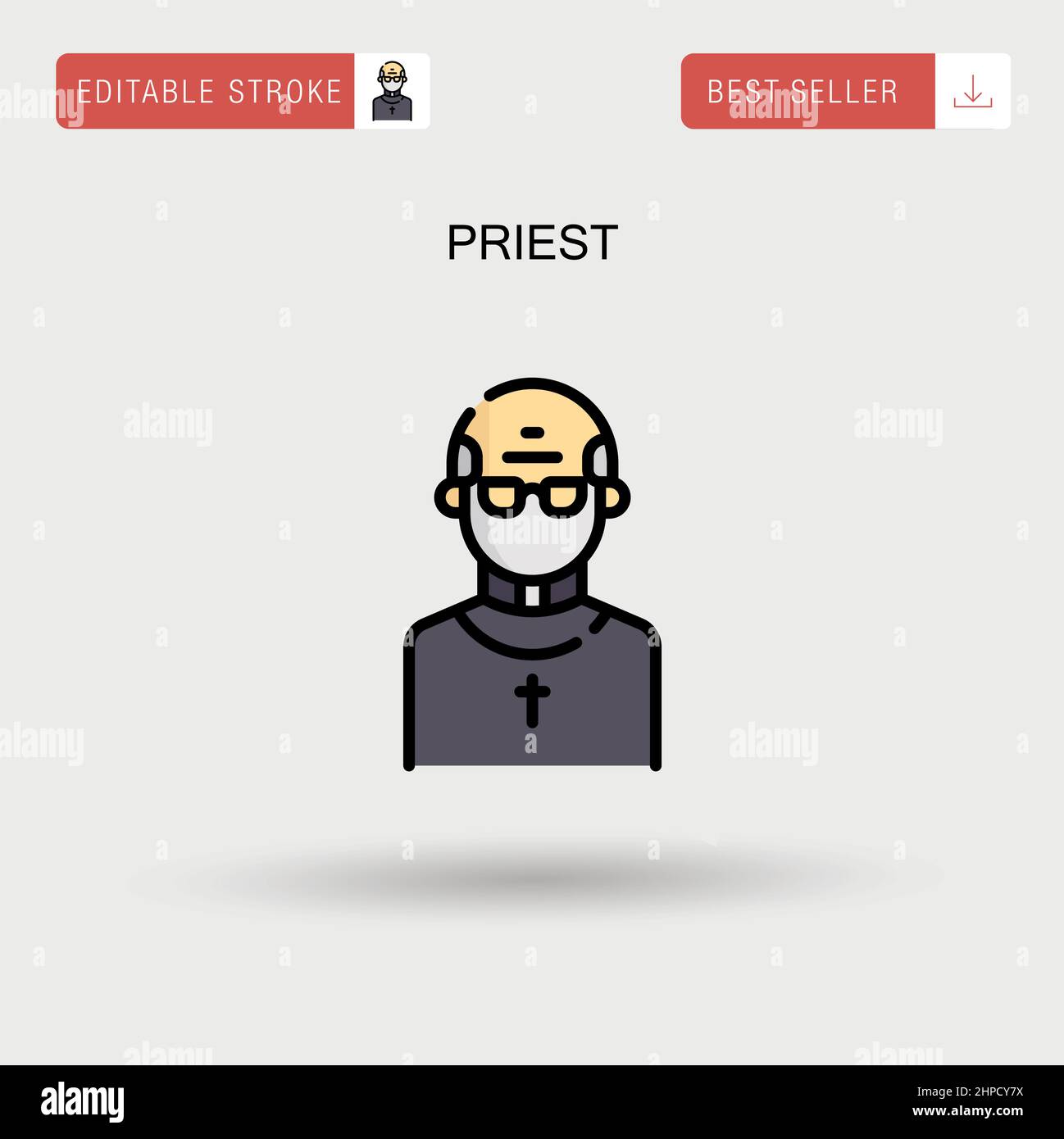 Einfaches Vektorsymbol „Priester“. Stock Vektor