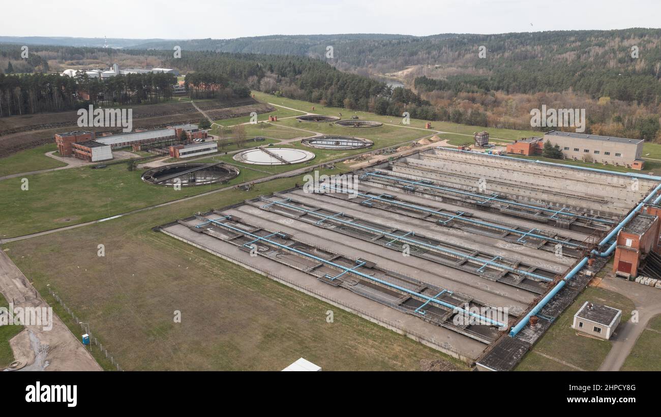 Abwasseraufbereitungsstation Filterung Von Abwasser Stockfoto