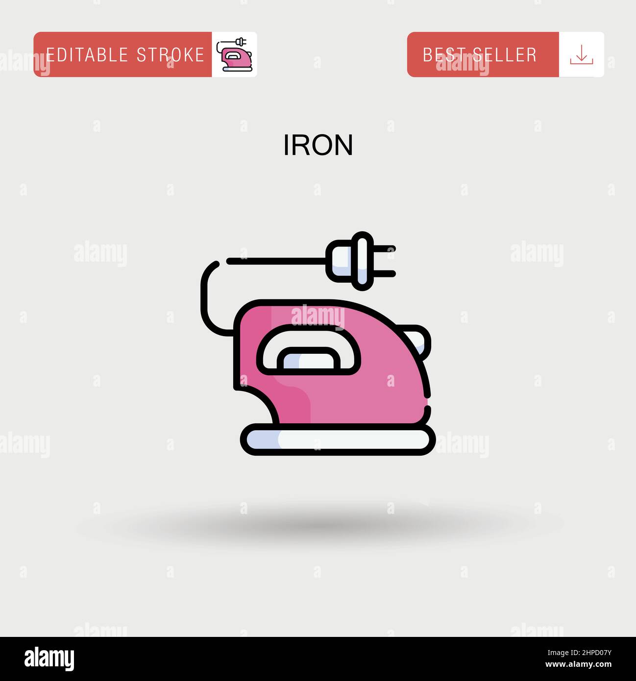 Einfaches Vektorsymbol Eisen. Stock Vektor