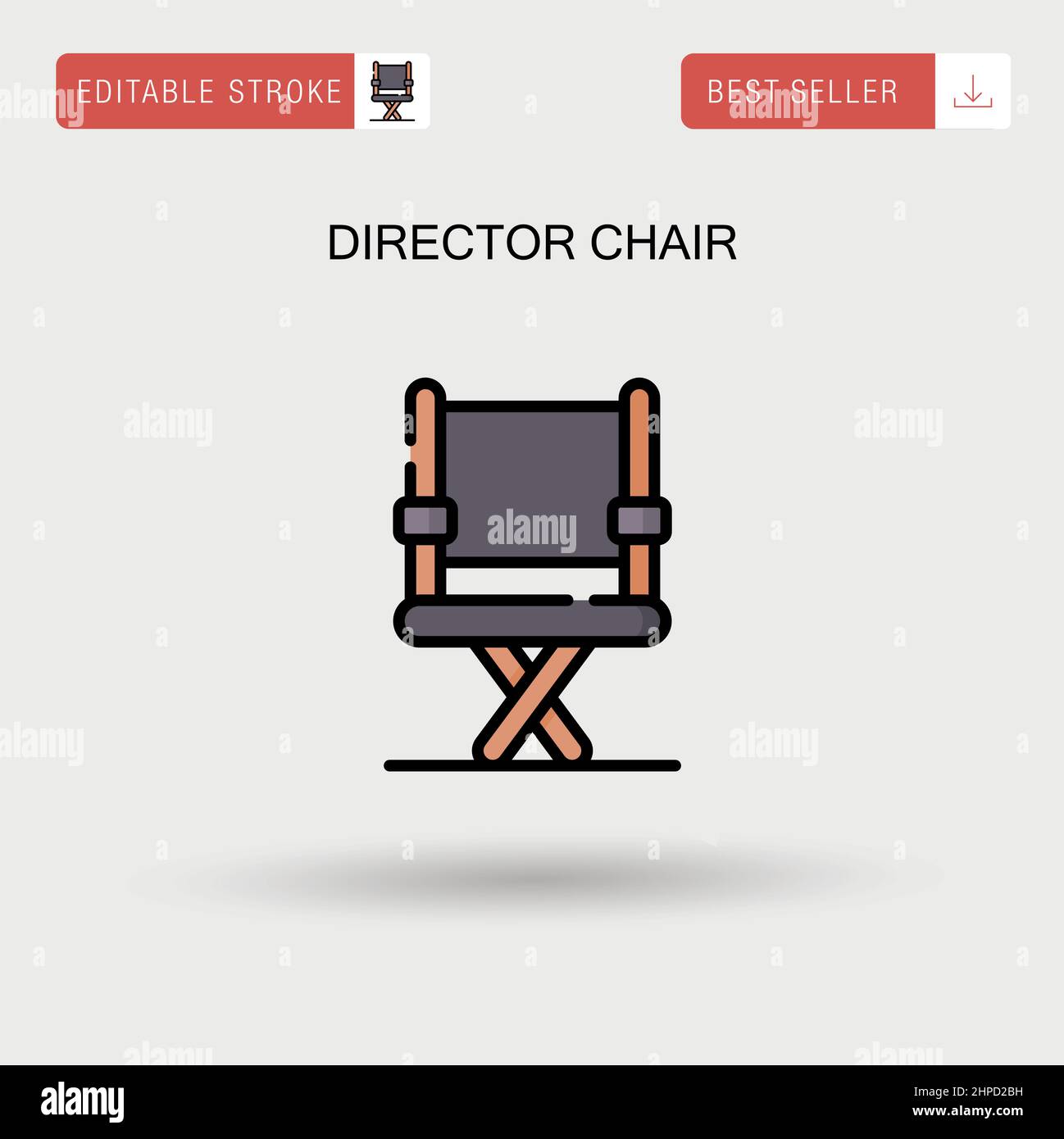 Director Stuhl einfaches Vektor-Symbol. Stock Vektor
